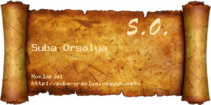 Suba Orsolya névjegykártya